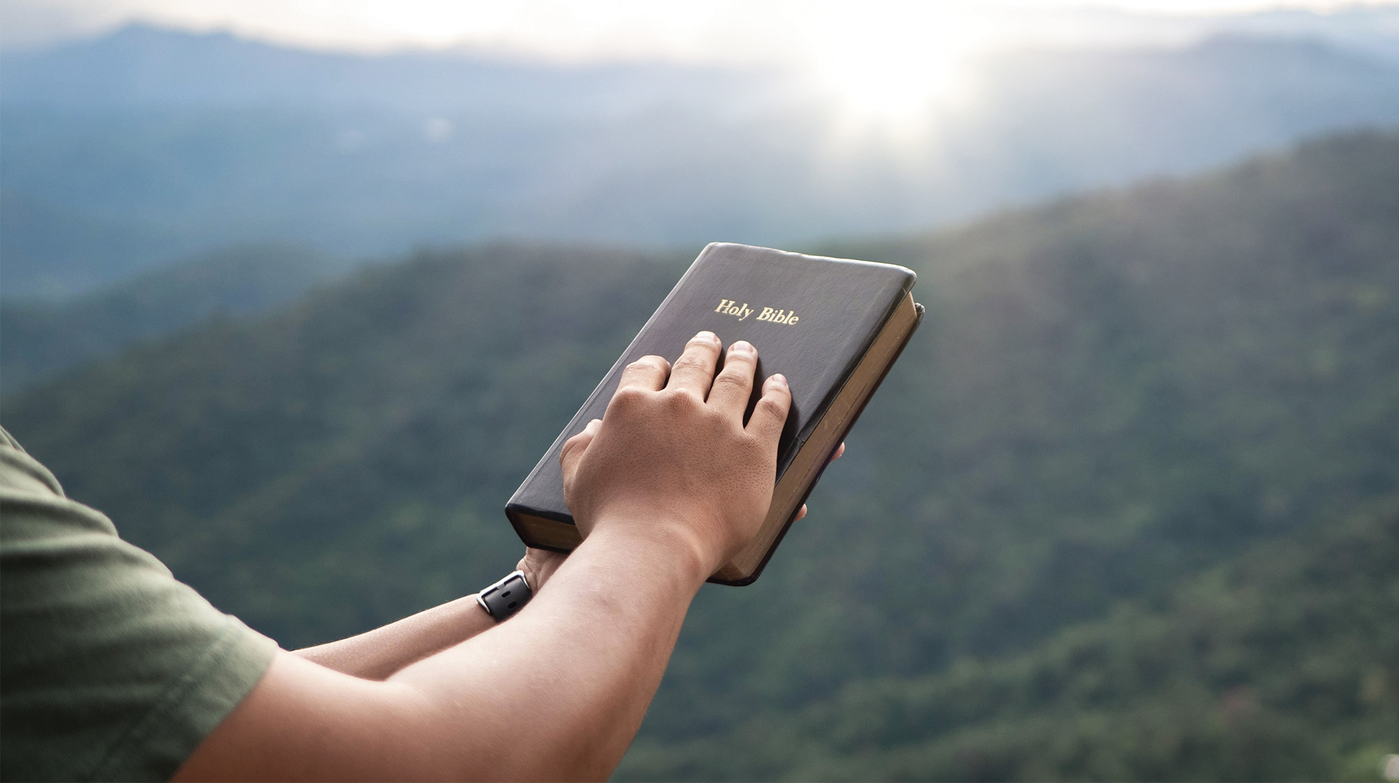 A person holds a Bible