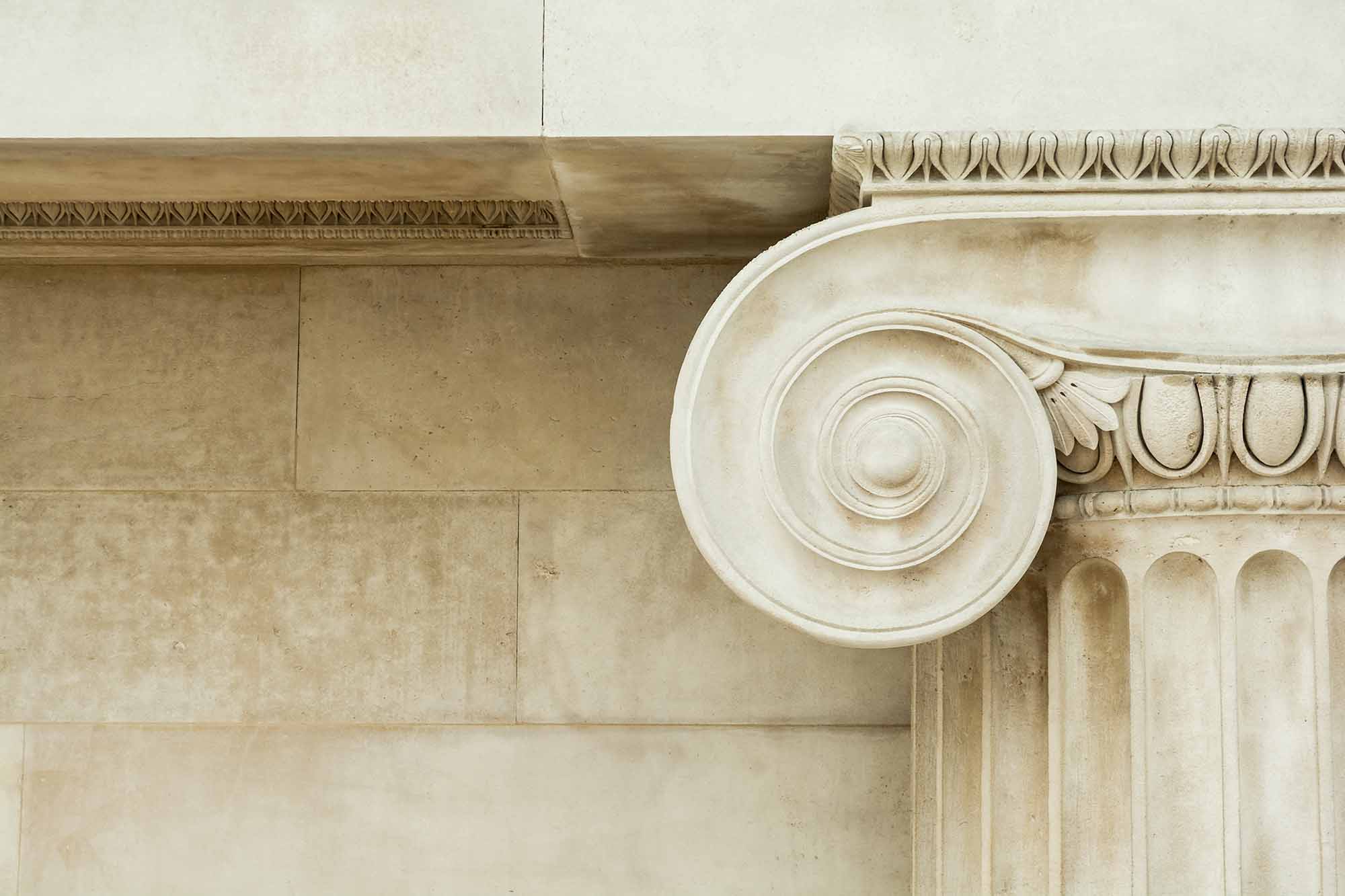 An image of a small piece of ancient architecture.